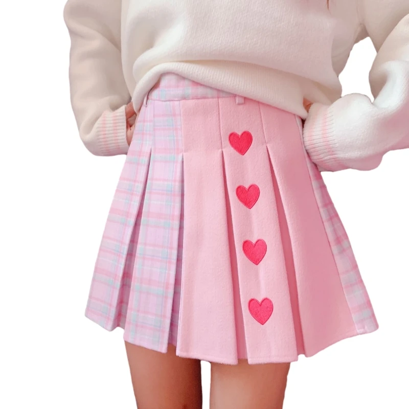 Harajuku Kawaii Plaid Mini Skirt Women Schoolgirl Lolita Cosplay High Waist Heart Cute Pink A Line Pleated Tennis Short Skirts
Harajuku Kawaii Plaid Mini Skirt Women Schoolgirl Lolita Cosplay High Waist Heart Cute Pink A Line Pleated Tennis Short Skirts