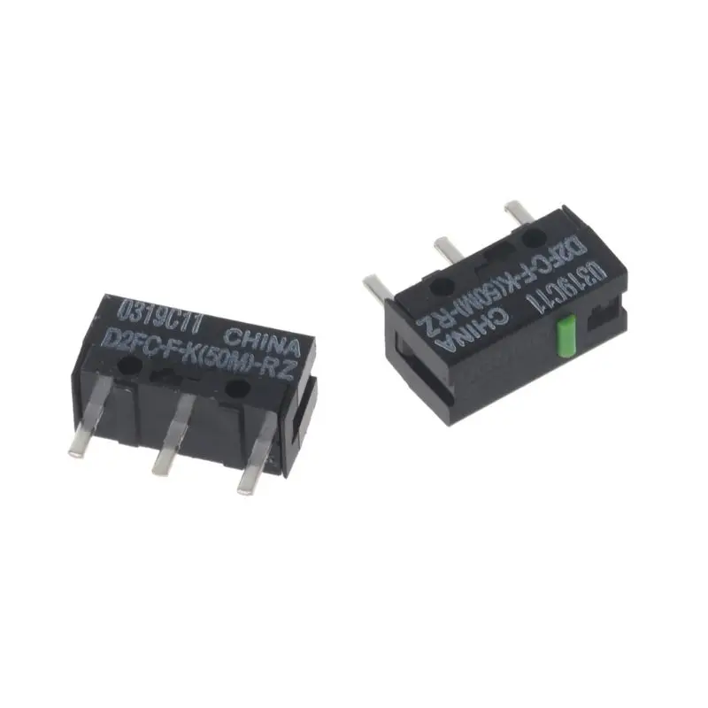 2 шт. оригинальный Мышь микропереключатель D2FC-F-K(50 м)-RZ зеленая точка 50 миллионов