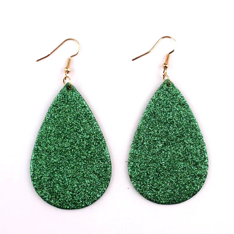 Glitter Faux Leather Teardrop Dangle Drop Earrings for Women Fashion Daily Jewelry
Glitter Faux Leather Teardrop Dangle Drop Earrings for Women Fashion Daily Jewelry