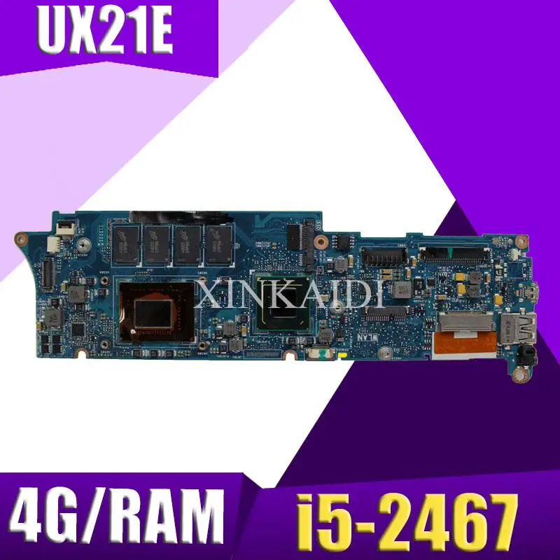 XinKaidi UX21E With i5-2467 CPU 4GB RAM Mainboard REV3.1 For Asus UX21 UX21E laptop motherboard USB 3.0 100% tested Working
XinKaidi UX21E With i5-2467 CPU 4GB RAM Mainboard REV3.1 For Asus UX21 UX21E laptop motherboard USB 3.0 100% tested Working