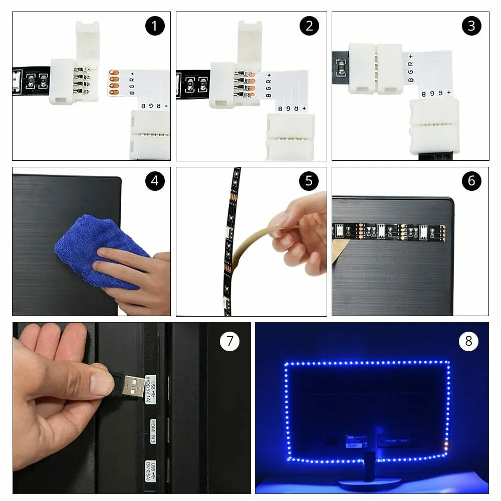 Для детей от 1 года до 5 лет m 5V Светодиодная лента USB светильник ТВ фон ing комплект
