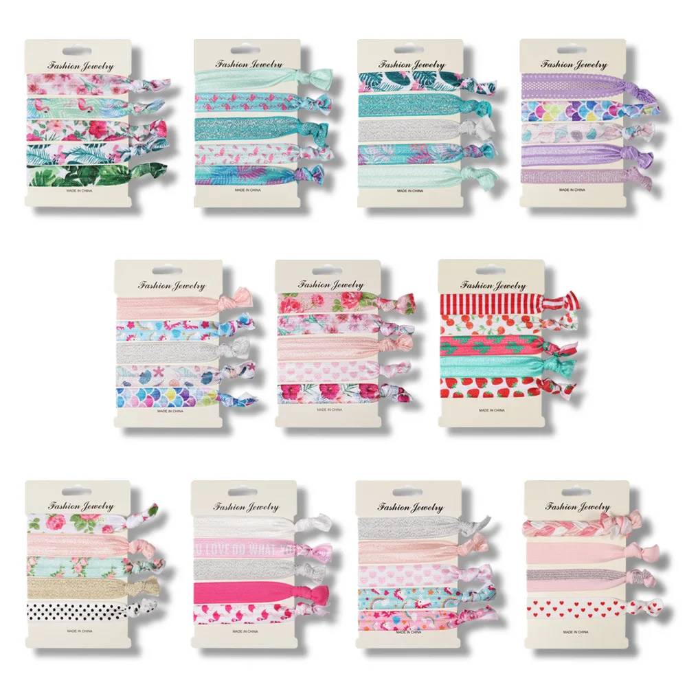 5PC Fashion Bungee Cord Womens Hair Bands Tropical Rainforest Flamingos Unicorn Pattern Tie A Knot Elastic Hair Bands
5PC Fashion Bungee Cord Womens Hair Bands Tropical Rainforest Flamingos Unicorn Pattern Tie A Knot Elastic Hair Bands