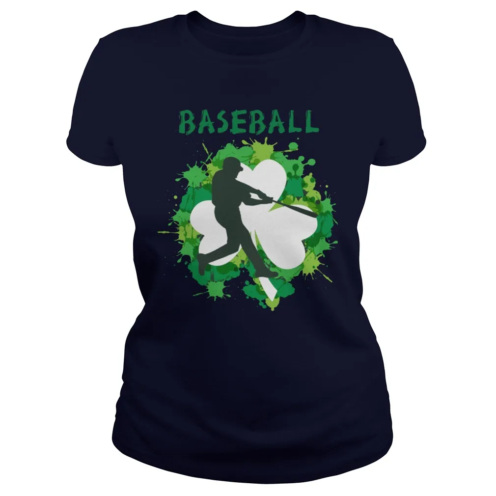 Baseball Shamrock Irish St Patty's Day Sport Women's T-Shirt for Baseball Lover