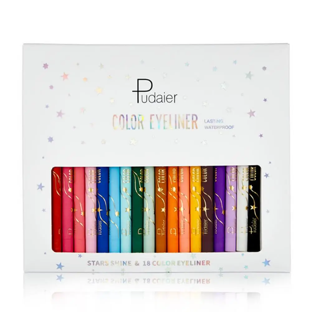 18 Colors Colored Eyeliners Long-Lasting Matte Liquid Eyeliner Set Waterproof Eyeliner Pen High Pigmented Eyeliner For Women
18 Colors Colored Eyeliners Long-Lasting Matte Liquid Eyeliner Set Waterproof Eyeliner Pen High Pigmented Eyeliner For Women