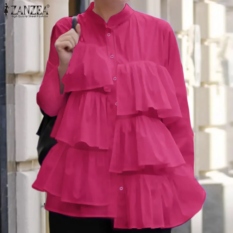 Autumn Long Sleeve Solid Shirt Oversized Women Elegant Ruffles Blouse ZANZEA Casual Work Blusas Femininas Party Flounce Tops
Autumn Long Sleeve Solid Shirt Oversized Women Elegant Ruffles Blouse ZANZEA Casual Work Blusas Femininas Party Flounce Tops