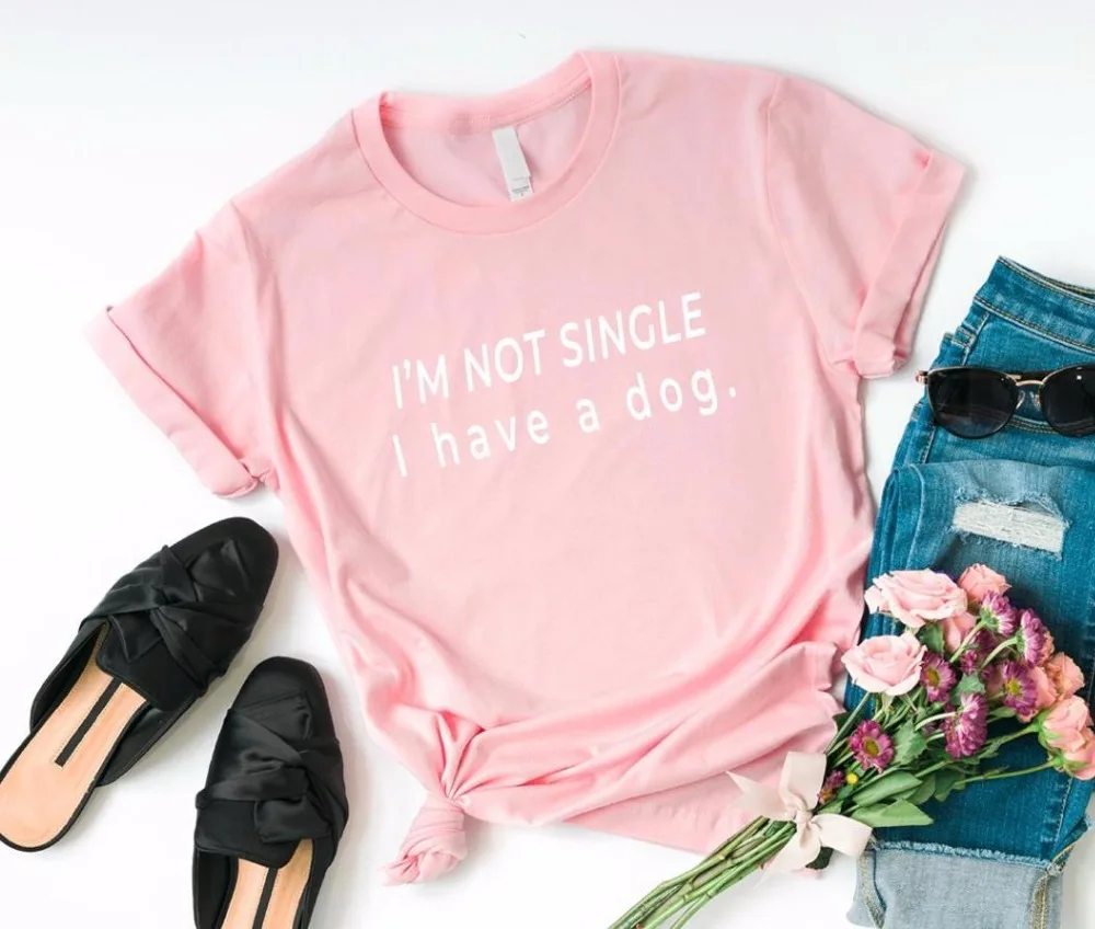Women T Shirt I'm not single I have a dog Letters Print Tshirt Women Short Sleeve O Neck Loose T-shirt Ladies Causal Tee Shirt
Women T Shirt I'm not single I have a dog Letters Print Tshirt Women Short Sleeve O Neck Loose T-shirt Ladies Causal Tee Shirt