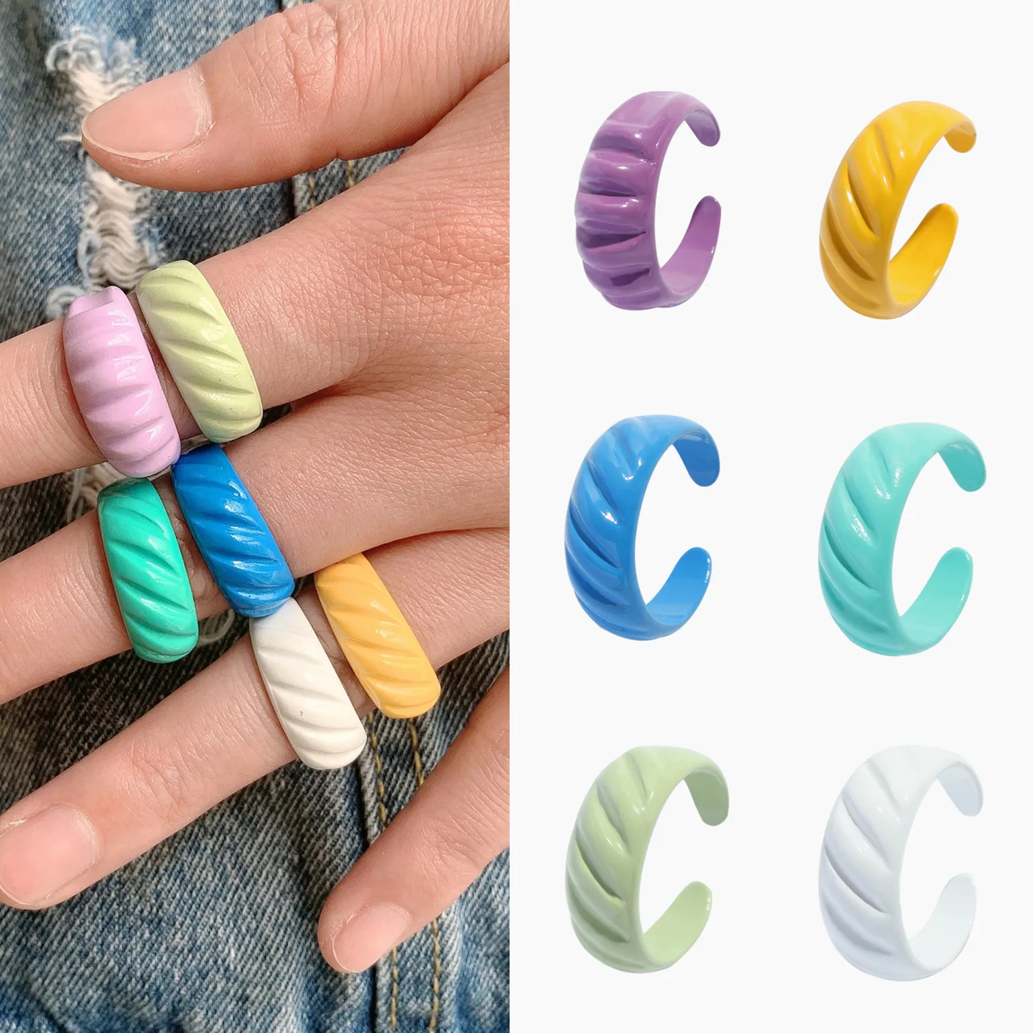 Women Fashion Alloy Enamel Rings for Women Charm Jewelry 6 Colors Multiple Styles Polish Minimalist Jewelry
Women Fashion Alloy Enamel Rings for Women Charm Jewelry 6 Colors Multiple Styles Polish Minimalist Jewelry