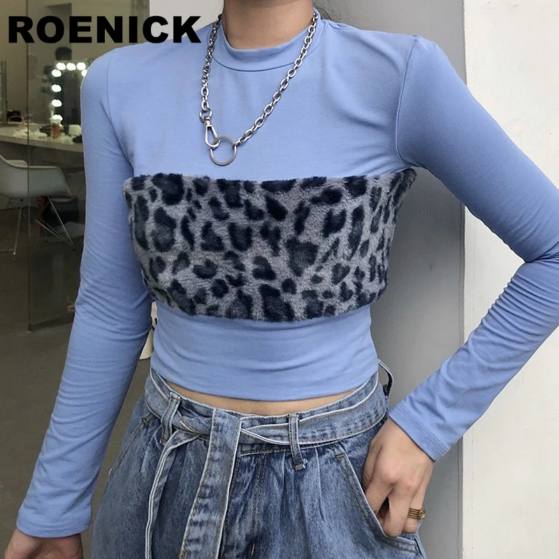 ROENICK Womens T-Shirts Leopard Patchwork Thin O-Neck T-Shirt Women Short Slim Long-Sleeved Tops European Style Tide Leisure
ROENICK Womens T-Shirts Leopard Patchwork Thin O-Neck T-Shirt Women Short Slim Long-Sleeved Tops European Style Tide Leisure