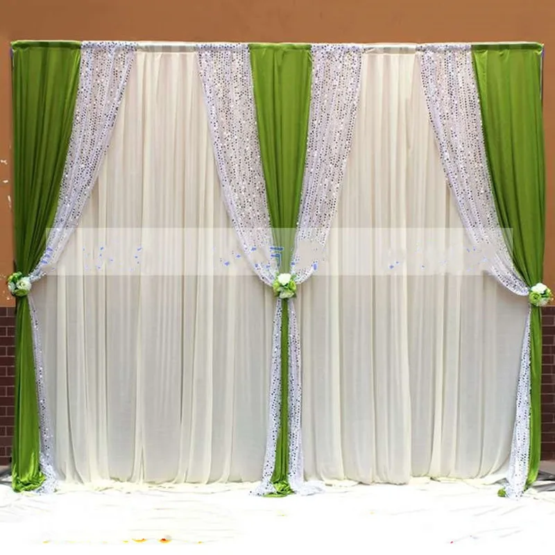 10ftX20ft Luxury sequin edge wedding backdrop white curtain with Swags stage party birthday wall decoratons props
10ftX20ft Luxury sequin edge wedding backdrop white curtain with Swags stage party birthday wall decoratons props
