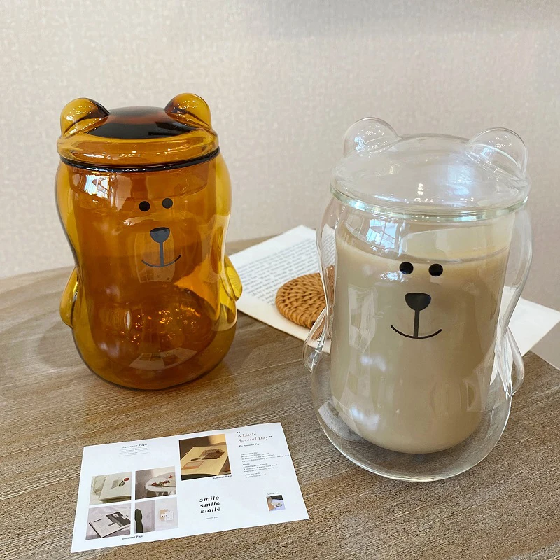Glass Mugs Double Wall Glass mug Bear Double-layer Glass Mug Coffee Cup Carton Animal Milk Glass Lady Cute Gift Hot
Glass Mugs Double Wall Glass mug Bear Double-layer Glass Mug Coffee Cup Carton Animal Milk Glass Lady Cute Gift Hot