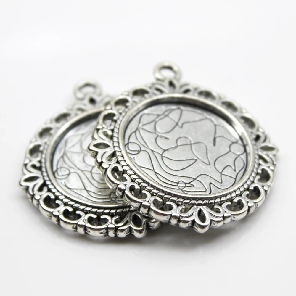 2pcs 25mm Necklace Pendant Setting Double Side Silver Antique Bronze Color Cabochon Cameo Base Tray Blank Jewelry Finding
2pcs 25mm Necklace Pendant Setting Double Side Silver Antique Bronze Color Cabochon Cameo Base Tray Blank Jewelry Finding