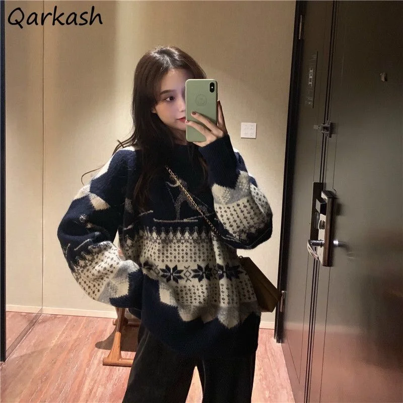 Pullovers Women Vintage Sweaters Loose Casual All-match Fall Korean New Harajuku Kawaii Clothes Mujer Streetwear Fashion Chic
Pullovers Women Vintage Sweaters Loose Casual All-match Fall Korean New Harajuku Kawaii Clothes Mujer Streetwear Fashion Chic