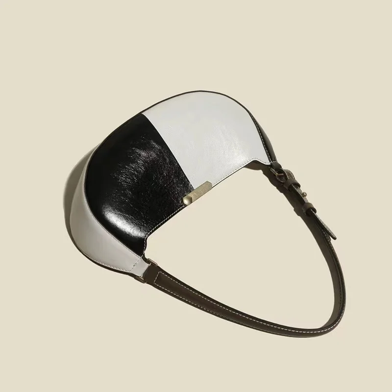 New Fall 2021 Handbag For Women Genuine Leather Vintage Black And White Patchwork Saddle Bag
New Fall 2021 Handbag For Women Genuine Leather Vintage Black And White Patchwork Saddle Bag