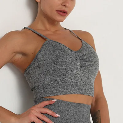 Elastic Gather Sports Bra Breathable Quick-Drying High Waist Fitness Yoga tops Female 
Elastic Gather Sports Bra Breathable Quick-Drying High Waist Fitness Yoga tops Female