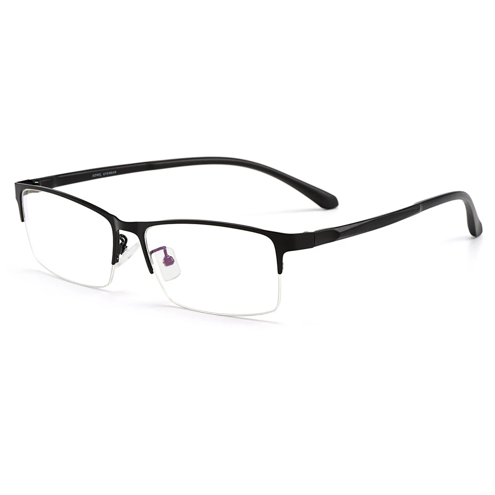 

Men Titanium Alloy Semi Rimless Eyeglasses Frame for Men Prescription Eyewear Flexible Temples Legs IP Electroplating S61006