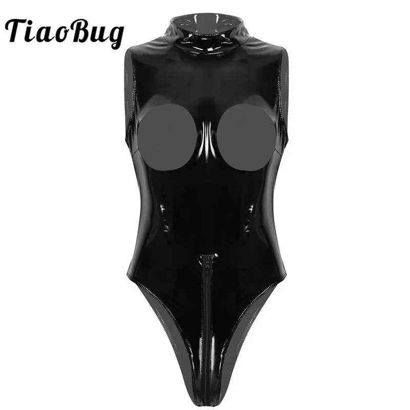 Сексуальное женское черное боди TiaoBug из лакированной кожи, нижнее белье с высокой горловиной без рукавов, двойное Женское боди
Сексуальное женское черное боди TiaoBug из лакированной кожи, нижнее белье с высокой горловиной без рукавов, двойное Женское боди