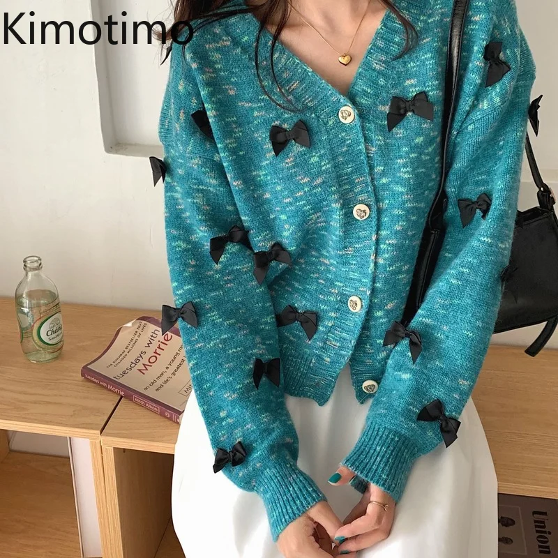 Kimotimo Bow Knit Cardigan Women 2021 Autumn Winter V-neck Sweet Sweater Coat Korean Chic Long Sleeve All-match Design Cardigans
Kimotimo Bow Knit Cardigan Women 2021 Autumn Winter V-neck Sweet Sweater Coat Korean Chic Long Sleeve All-match Design Cardigans