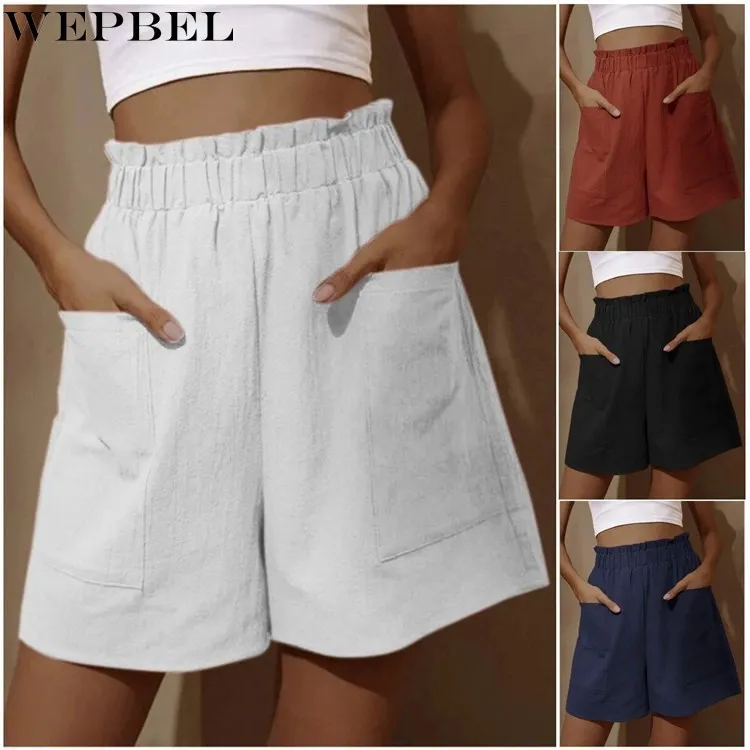 WEPBEL Shorts Women's Casual Solid Color Pocket Shorts Summer Fashion Elastic High Waist Loose Wide Legs Shorts
WEPBEL Shorts Women's Casual Solid Color Pocket Shorts Summer Fashion Elastic High Waist Loose Wide Legs Shorts
