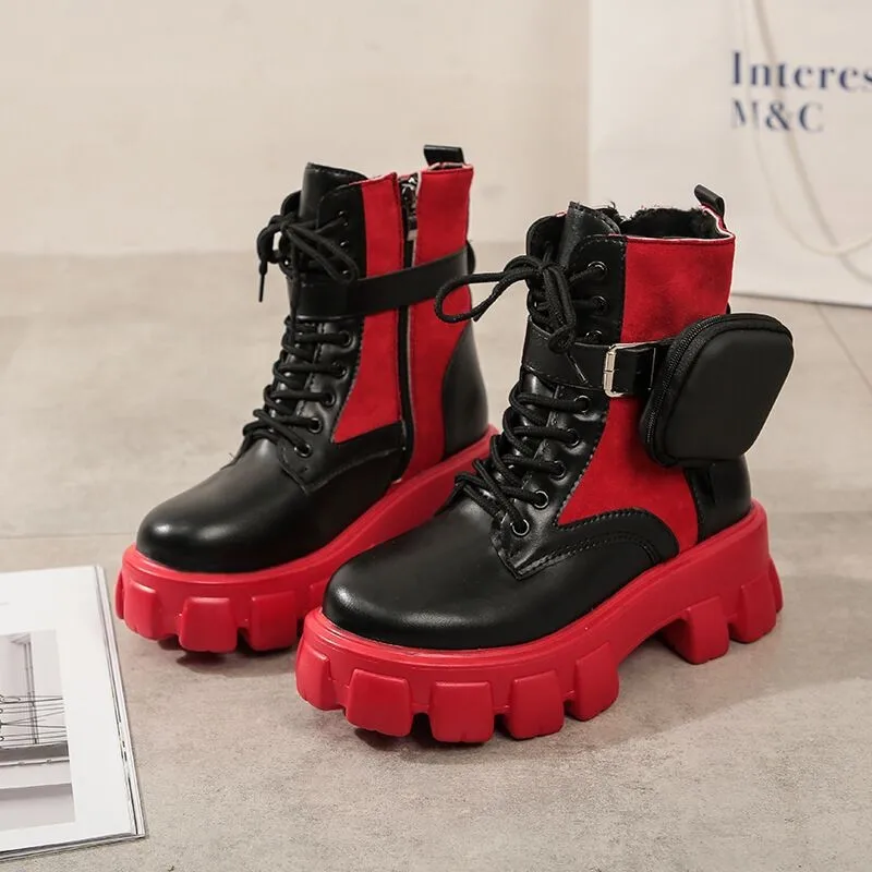2021 New Fashion Winter Women Black Ankle Boots Quality Leather Platform Pocket Women's Boots Comfortable Red Wedges Botas Mujer
2021 New Fashion Winter Women Black Ankle Boots Quality Leather Platform Pocket Women's Boots Comfortable Red Wedges Botas Mujer