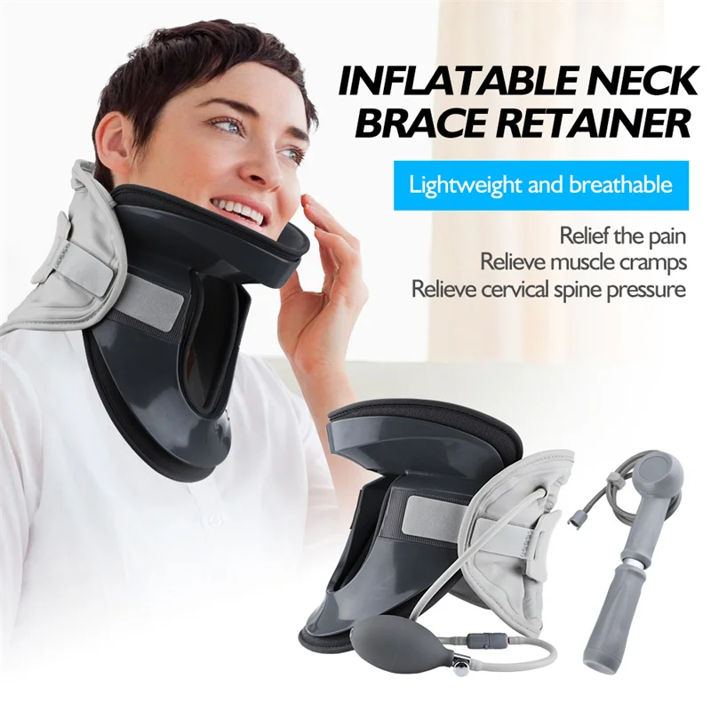 

Inflatable Cervical Neck Traction Head Stretcher Support Massage Pain Relief Collar Stretching Correction Therapy Neck Tractor