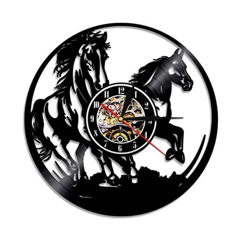 Horses Wall Clock Animals Black Horses Vintage Vinyl Record Wall Clock 3D LED Night Light Home Decor Gift For Horseman relojes
Horses Wall Clock Animals Black Horses Vintage Vinyl Record Wall Clock 3D LED Night Light Home Decor Gift For Horseman relojes