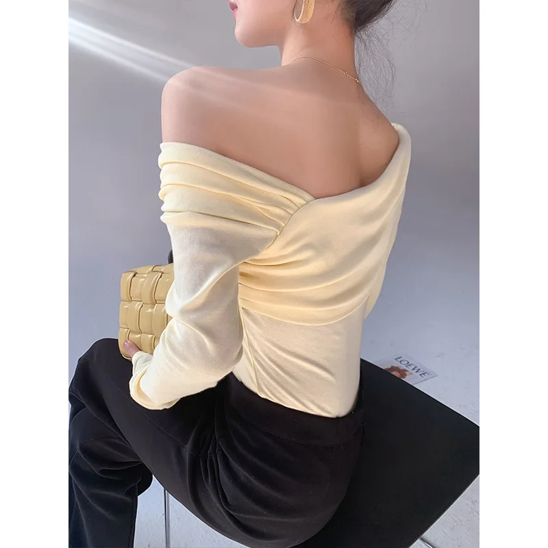 Women's Summer T Shirt Sexy Off Shoulder Women Casual Pure Color T-Shirts Blue Tops For Women Tees Korean Fashion
Women's Summer T Shirt Sexy Off Shoulder Women Casual Pure Color T-Shirts Blue Tops For Women Tees Korean Fashion