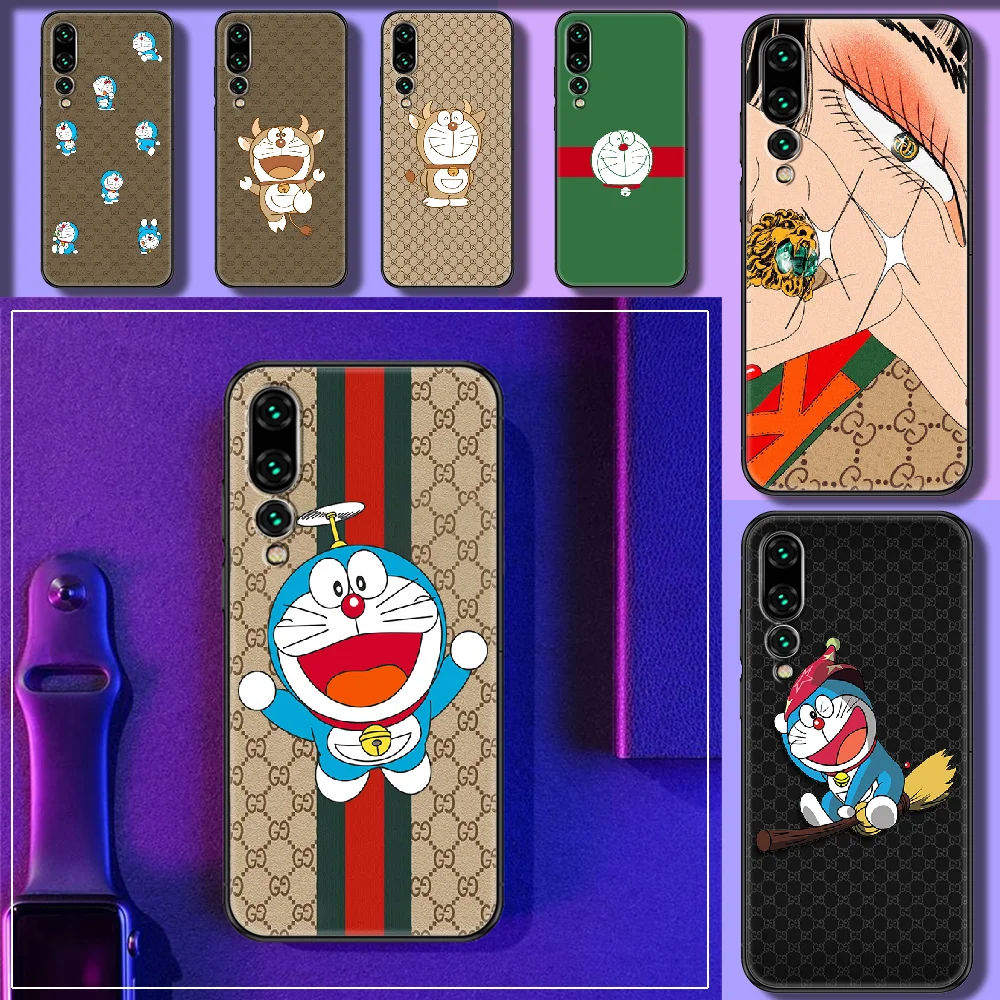 

Luxury Brand Doraemon GG Phone case For Huawei P Mate P10 P20 P30 P40 10 20 Smart Z Pro Lite 2019 black soft coque tpu hoesjes