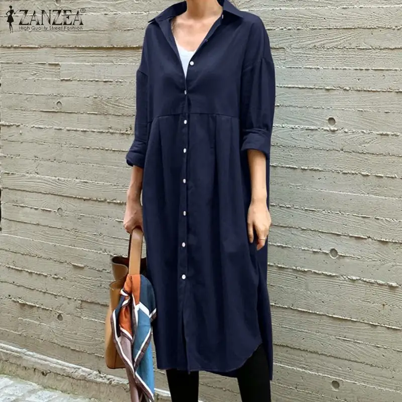 ZANZEA Vintage Autumn Solid Outwear Vestidos Women Stylish Long Sleeve Button Shirt High Waist Dress Female Street Kaftan Robe
ZANZEA Vintage Autumn Solid Outwear Vestidos Women Stylish Long Sleeve Button Shirt High Waist Dress Female Street Kaftan Robe