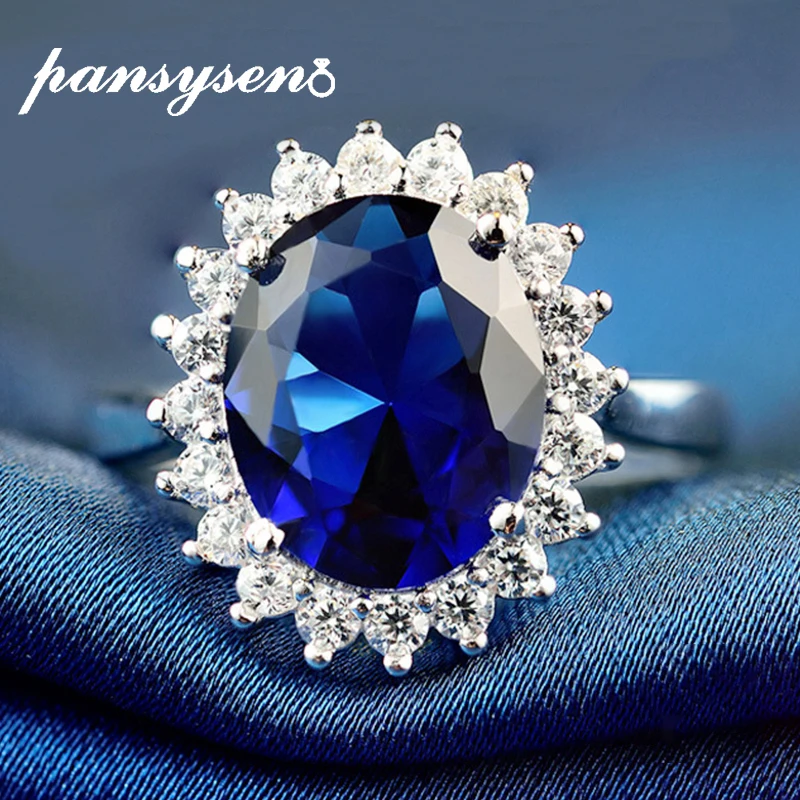 PANSYSEN Exquisite Sapphire gemstone Ring Solid 925 Sterling Silver 9x10mm Oval wedding Rings For Women Anniversary Wedding Gift
PANSYSEN Exquisite Sapphire gemstone Ring Solid 925 Sterling Silver 9x10mm Oval wedding Rings For Women Anniversary Wedding Gift