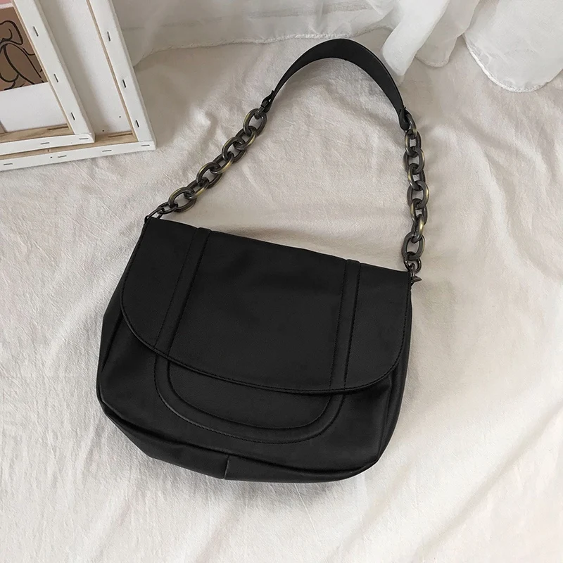 Vintage Leather Shoulder Bags for Women Chain Lady Crossbody Bag Female Cool High Capacity Solid Color Handbags
Vintage Leather Shoulder Bags for Women Chain Lady Crossbody Bag Female Cool High Capacity Solid Color Handbags