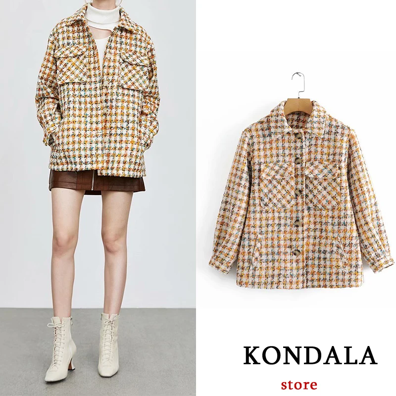 KONDALA Women's Blazer Za Sweet Lady Plaid Fashion 2021 Shirt Jacket Casual Oversized Yellow Coat Female Elegant Outwear
KONDALA Women's Blazer Za Sweet Lady Plaid Fashion 2021 Shirt Jacket Casual Oversized Yellow Coat Female Elegant Outwear