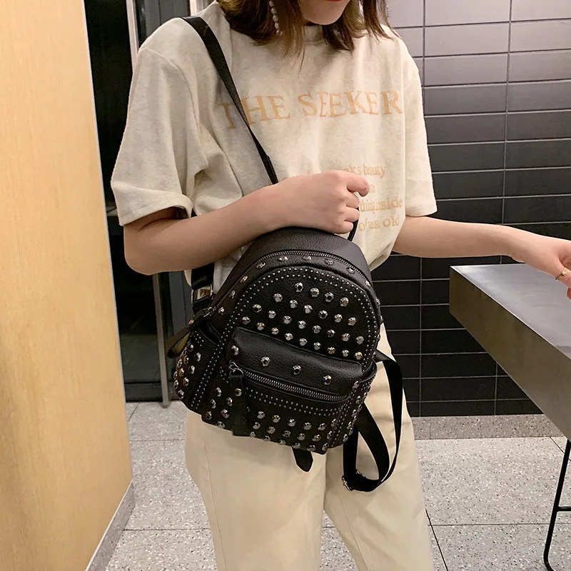 Fashion rivet leather school bag girl backpack women shoulder bag school ladies fashion small backpack women
Fashion rivet leather school bag girl backpack women shoulder bag school ladies fashion small backpack women