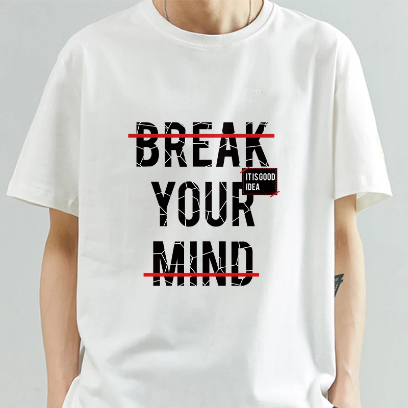 It's a Good Idea Break Your Mind Letter Printed T-Shirt For Men Women Cute White Male Female Awesome Boy Girl Tshirts Tee Tops
It's a Good Idea Break Your Mind Letter Printed T-Shirt For Men Women Cute White Male Female Awesome Boy Girl Tshirts Tee Tops