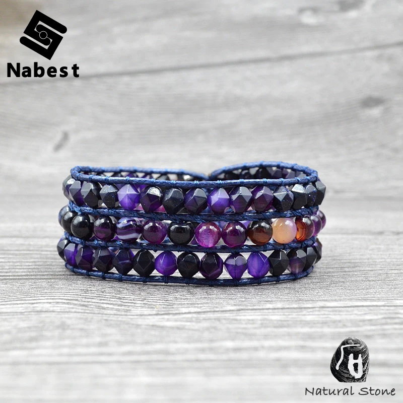 Vintage Women Men Purple Onyx Bracelet Natural Black Network Stone Beaded Bangle Wax Rope Wrap Cuff Wrist Chain Boho Jewelry
Vintage Women Men Purple Onyx Bracelet Natural Black Network Stone Beaded Bangle Wax Rope Wrap Cuff Wrist Chain Boho Jewelry