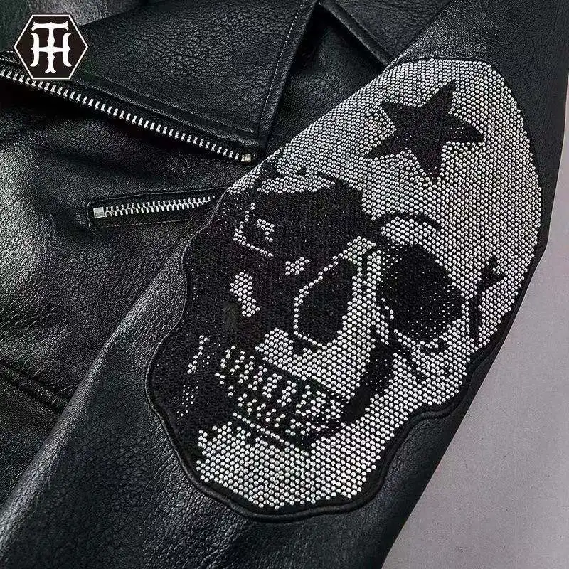PP Skull Head 2021 New Autumn Winter Fashion Plein Leather Jacket Men Casual hip-hop Punk Man Leather Coat giacca di pelle
PP Skull Head 2021 New Autumn Winter Fashion Plein Leather Jacket Men Casual hip-hop Punk Man Leather Coat giacca di pelle