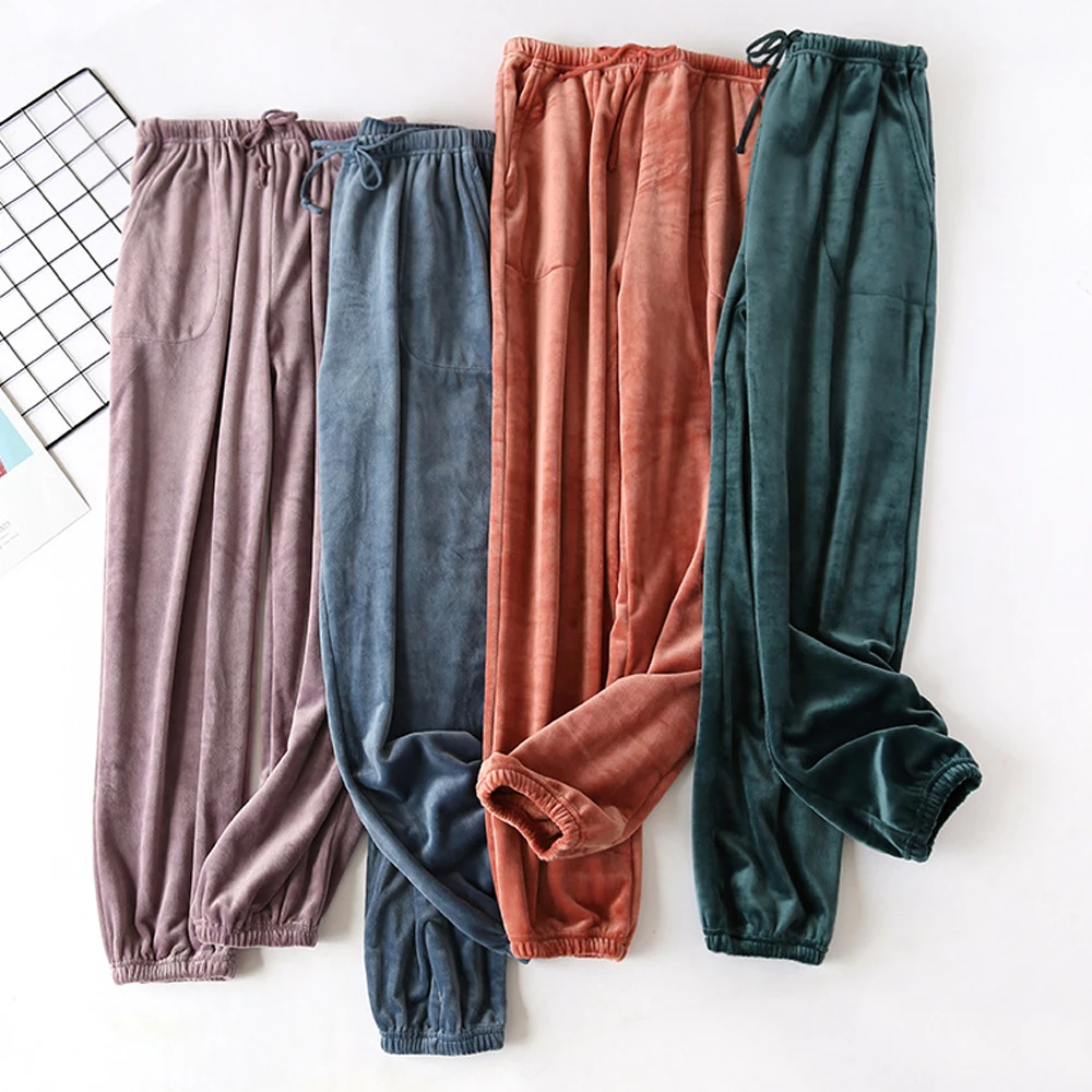 2020 New Winter Fleece Plush Pajama Pants Thick Men and Women Home Pants Soft Elastic Waist Loose Trousers Solid Pajamas Bottoms
2020 New Winter Fleece Plush Pajama Pants Thick Men and Women Home Pants Soft Elastic Waist Loose Trousers Solid Pajamas Bottoms
