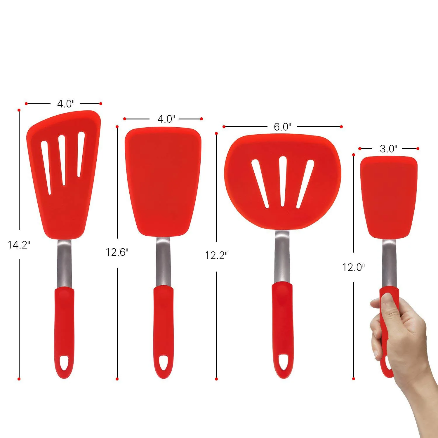 4Pcs Silicone Kitchen Utensil Set Cooking Tools Spatula Fried Shovel Egg Fish Frying Pan Turners Scoop Slotted Turner Set
4Pcs Silicone Kitchen Utensil Set Cooking Tools Spatula Fried Shovel Egg Fish Frying Pan Turners Scoop Slotted Turner Set