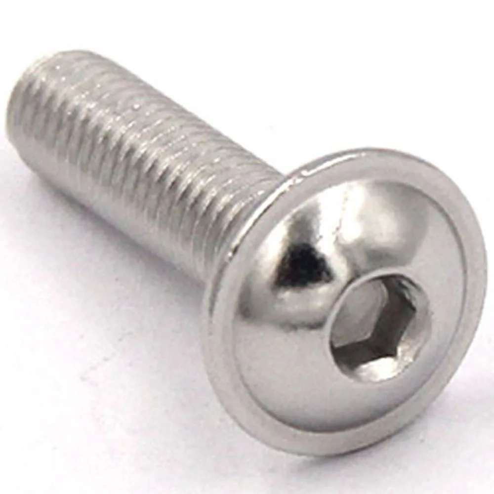 

50Pcs/Bag ISO7380.2 M3 M4 304 Stainless Steel Half Round Button Flange Head With Washer Inner Hex Socket Allen Screws Bolt