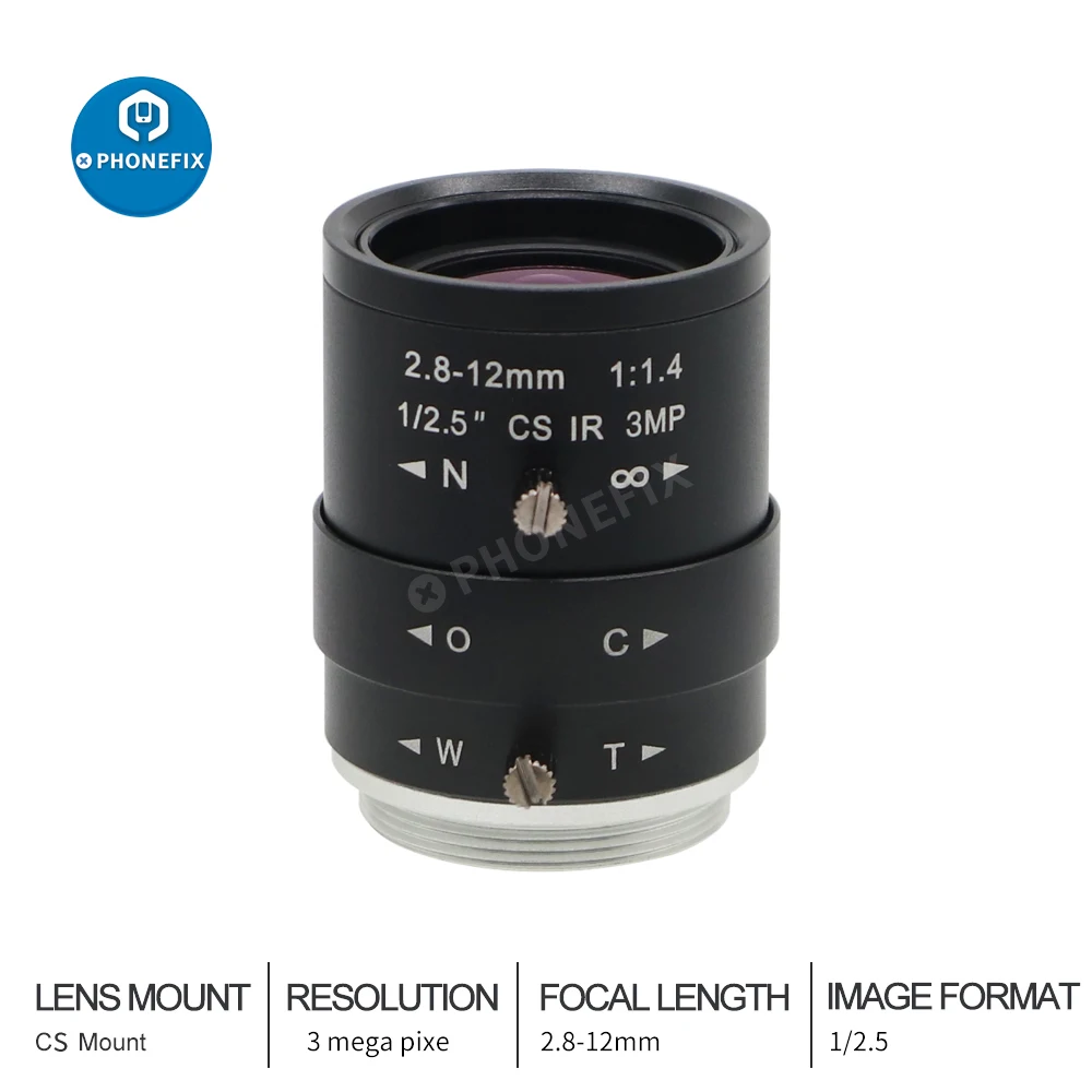 2.8-12mm 3.0 Megapixel Varifocal Manual Iris Lens HD Security Camera Lens Manual Zoom & Focus CS Mount For HD CCTV Camera Lens
2.8-12mm 3.0 Megapixel Varifocal Manual Iris Lens HD Security Camera Lens Manual Zoom & Focus CS Mount For HD CCTV Camera Lens