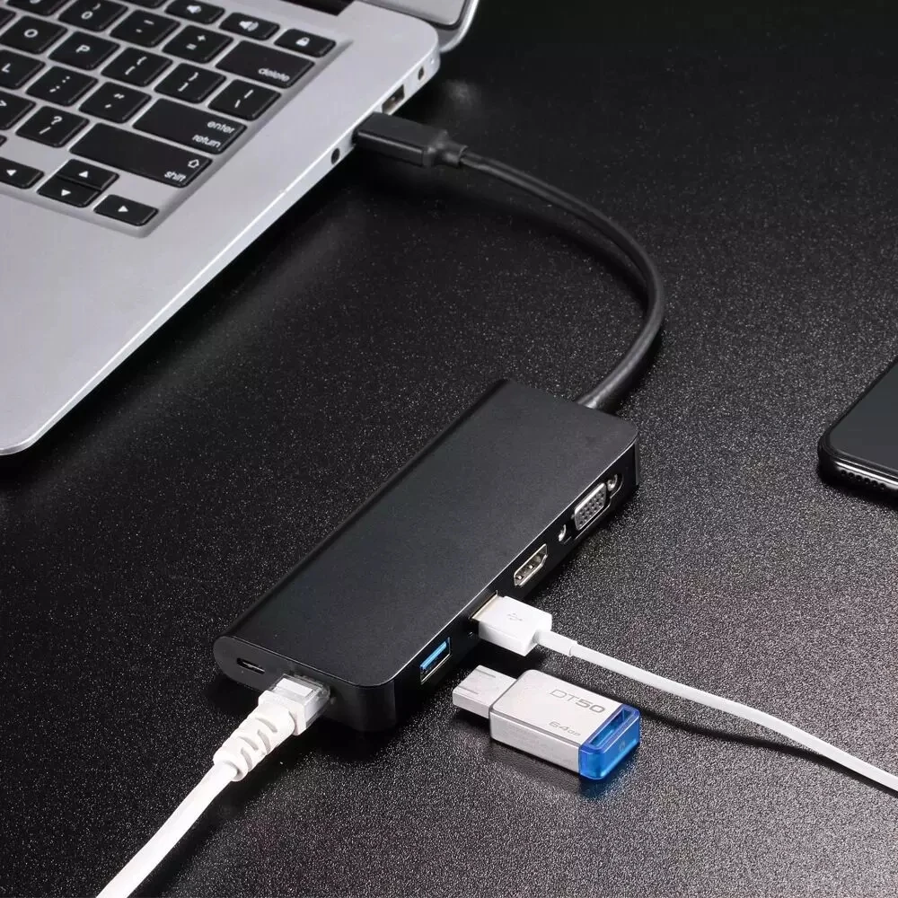 tebe 6 in 1 USB C Hub type C to HDMI-Compatible +VGA+USB3.0+Lan Ethernet USB-C Hub docking station For Macbook Pro iPad Huawei
tebe 6 in 1 USB C Hub type C to HDMI-Compatible +VGA+USB3.0+Lan Ethernet USB-C Hub docking station For Macbook Pro iPad Huawei
