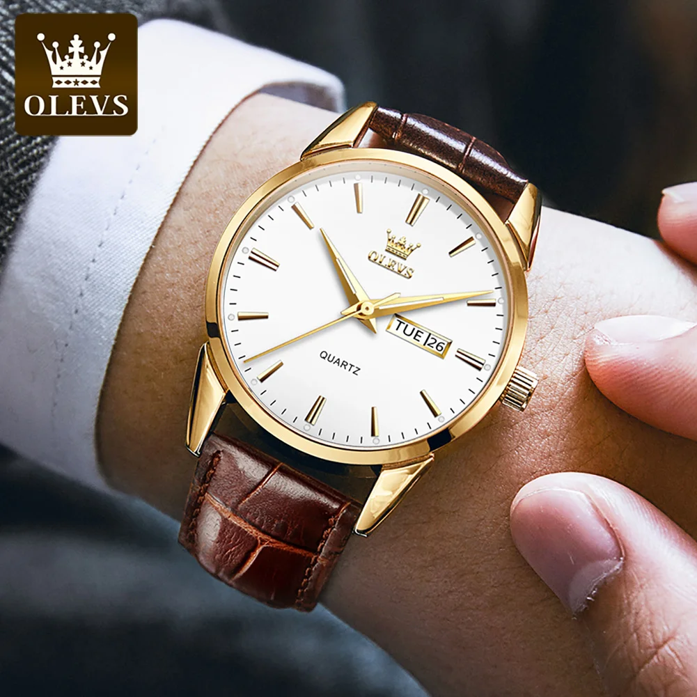 OLEVS Watch for Men Top Brand Luxury Men Quartz Wristwatches Breathable Leather Strap Waterproof Business Casual Men Watch
OLEVS Watch for Men Top Brand Luxury Men Quartz Wristwatches Breathable Leather Strap Waterproof Business Casual Men Watch