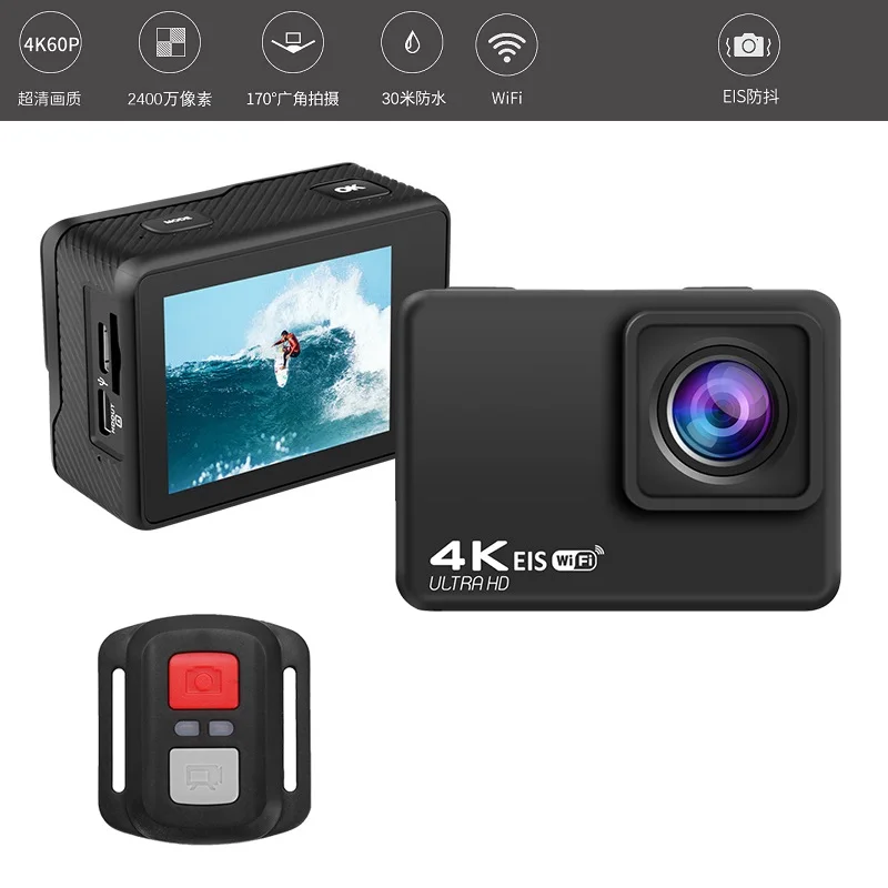 

Action Camera EIS Anti-Shake Ultra HD 4K / 60fps WiFi 2.0" 170D 4X Zoom Underwater Waterproof Cam Helmet Sports Recorder Webcam