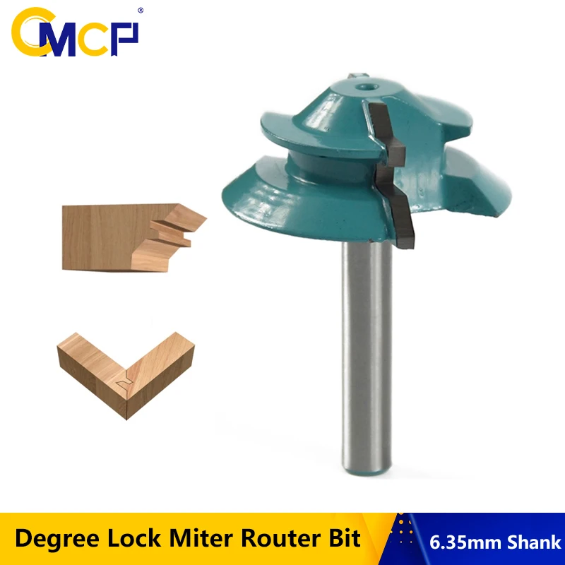 CMCP 45 Degree Lock Miter Router Bit 6.35mm Woodworking Tenon Milling Cutter Router Bit Carbide Milling Cutter For Wood
CMCP 45 Degree Lock Miter Router Bit 6.35mm Woodworking Tenon Milling Cutter Router Bit Carbide Milling Cutter For Wood