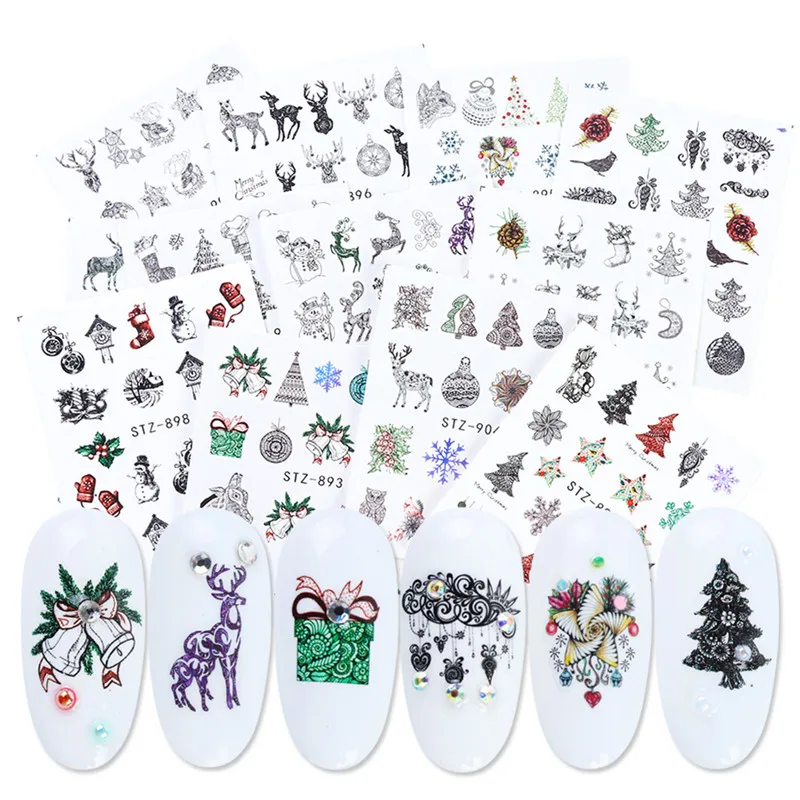 12 pcs 2020 New Year Nail Art Transfer Sticker Christmas Winter Decals Snowflakes Sliders Full Wraps Manicure Art Decorations
12 pcs 2020 New Year Nail Art Transfer Sticker Christmas Winter Decals Snowflakes Sliders Full Wraps Manicure Art Decorations