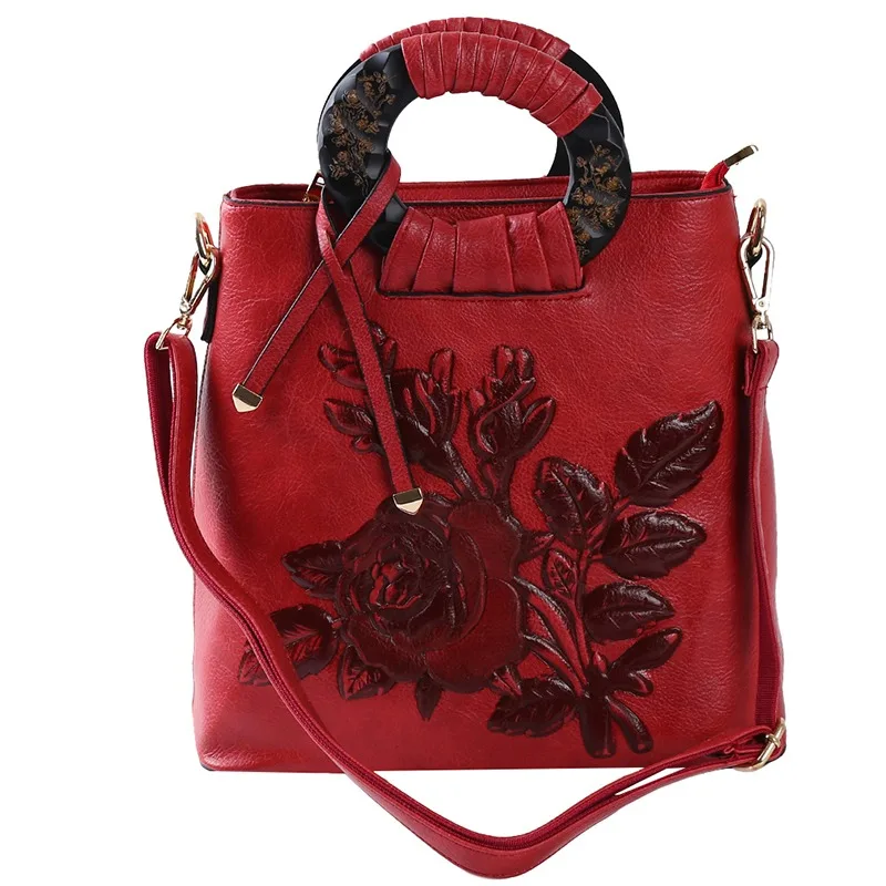 Retro Red Flower Lady One Shoulder Handbag Messenger Bag Chinoiserie Embossing Leather Bucket Bag 2021 New
Retro Red Flower Lady One Shoulder Handbag Messenger Bag Chinoiserie Embossing Leather Bucket Bag 2021 New