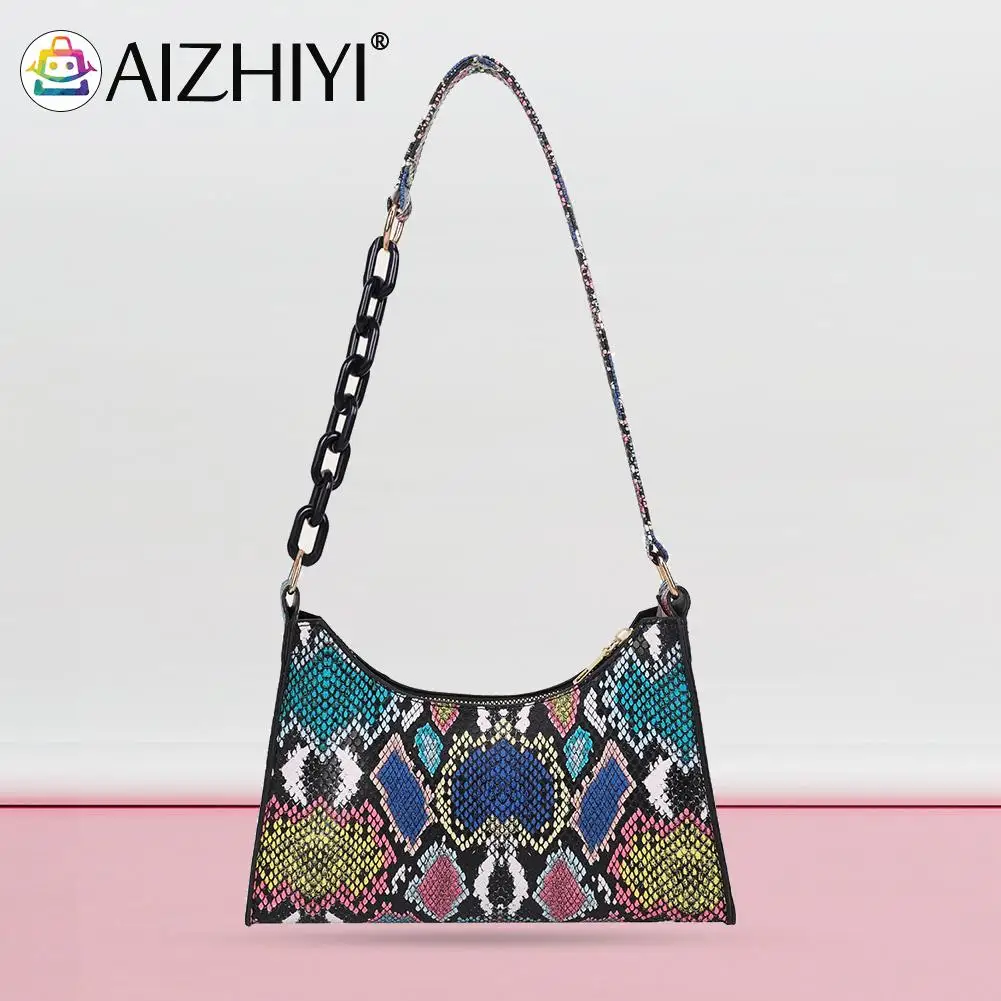 Exquisite Female Snake Pattern Shoulder Bags PU Leather Small Underarm Bag Casual Chain Zipper Shopping Handbags
Exquisite Female Snake Pattern Shoulder Bags PU Leather Small Underarm Bag Casual Chain Zipper Shopping Handbags
