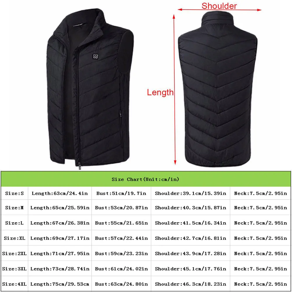9Zone Heating Vest Jacket USB Men Winter Electrically Heated Sleeveless Jacket Travel Outdoor Waistcoat Motorcycle Riding Hiking
9Zone Heating Vest Jacket USB Men Winter Electrically Heated Sleeveless Jacket Travel Outdoor Waistcoat Motorcycle Riding Hiking