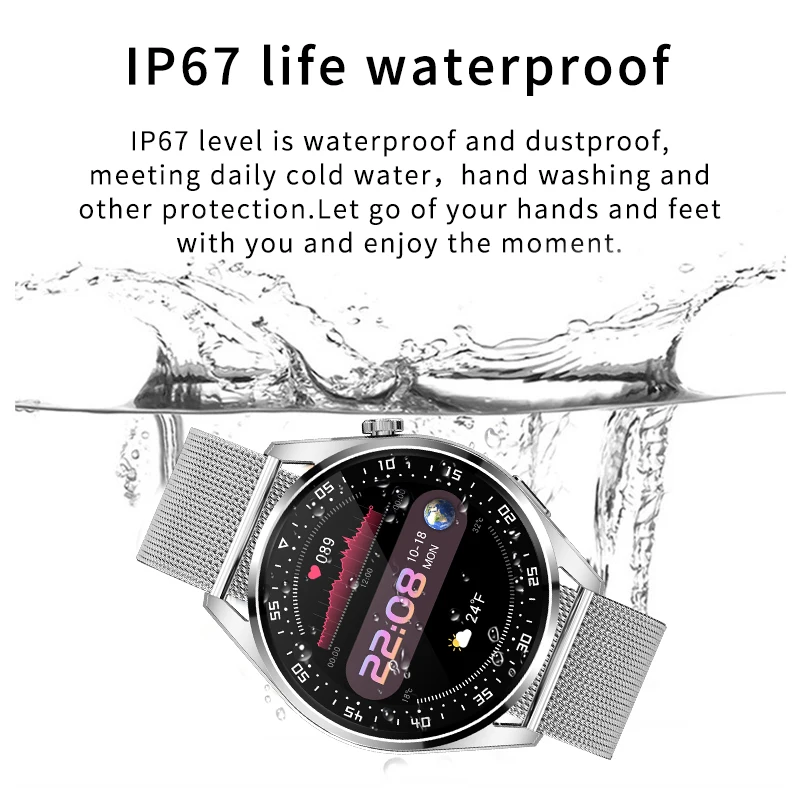 LIGE новые мужские Смарт часы с пульсометром и артериальным давлением IP67