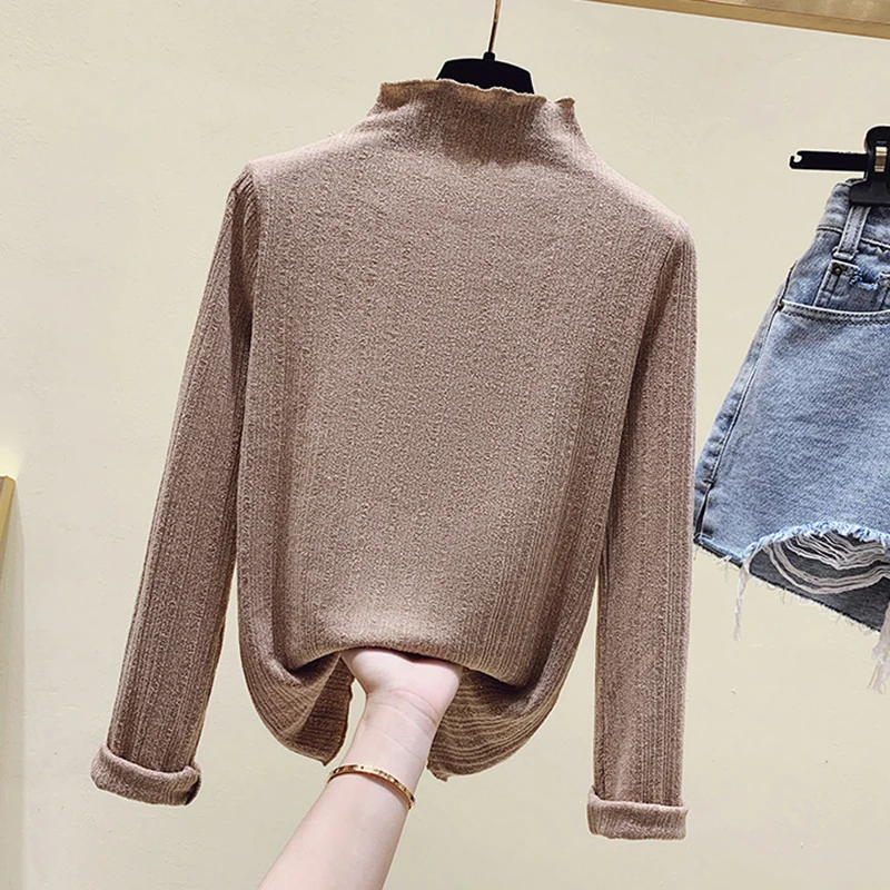 LJSXLS 2021 New Tshirt Half Turtleneck Long Sleeve T Shirt Women Solid Tops Mujer Cotton Slim Casual All-match Tee Shirt Femme
LJSXLS 2021 New Tshirt Half Turtleneck Long Sleeve T Shirt Women Solid Tops Mujer Cotton Slim Casual All-match Tee Shirt Femme