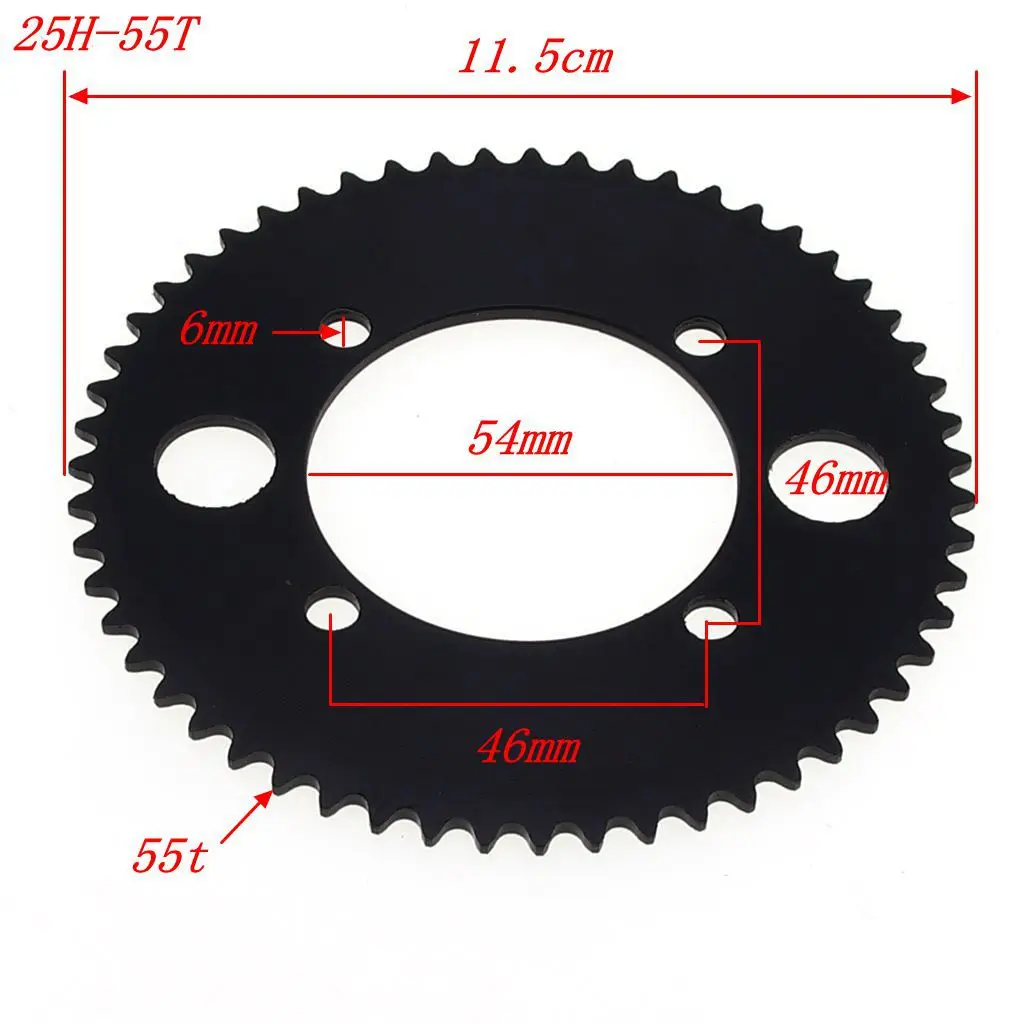 54mm 55T 80T Tooth 25H Rear Chain Sprocket For 2 Stroke 47cc 49cc Engine Chinese Mini ATV Quad 4 Wheeler Pocket Bike Scooter
54mm 55T 80T Tooth 25H Rear Chain Sprocket For 2 Stroke 47cc 49cc Engine Chinese Mini ATV Quad 4 Wheeler Pocket Bike Scooter